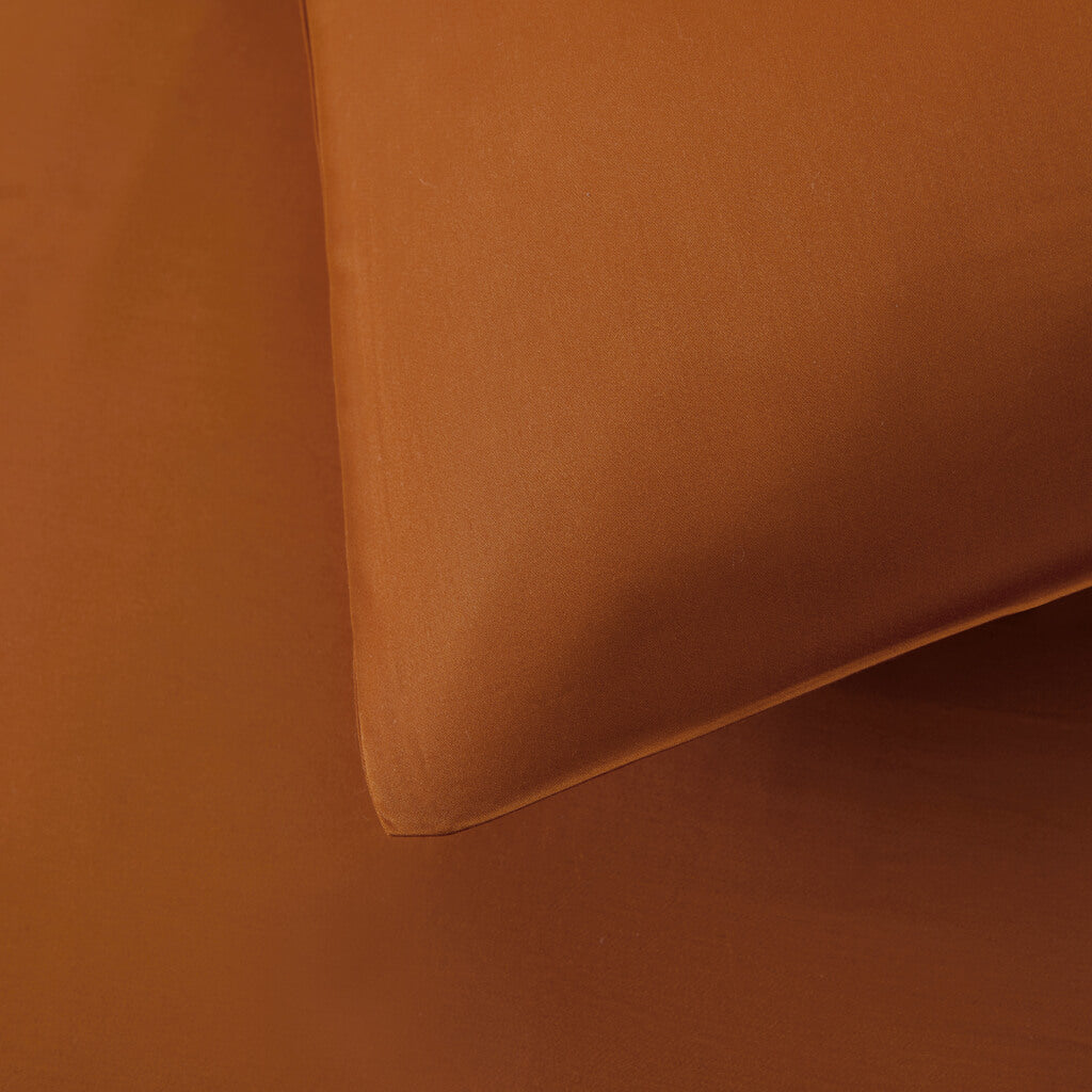 Premium bamboe kussenslopen - Almond Orange - Close-up