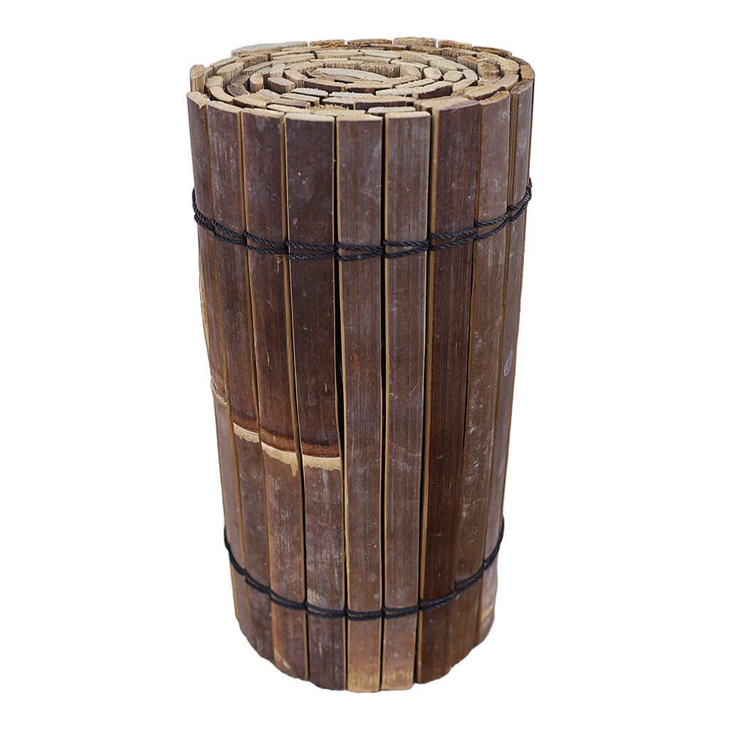 Rolborder van bamboe latjes - 200x30 cm - Donkerbruin - Opgerold