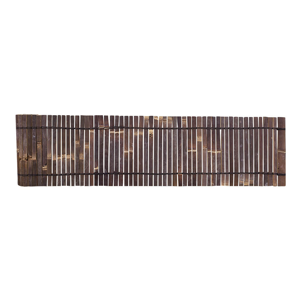 Rolborder van bamboe latjes - 200x30 cm - Donkerbruin - Staand