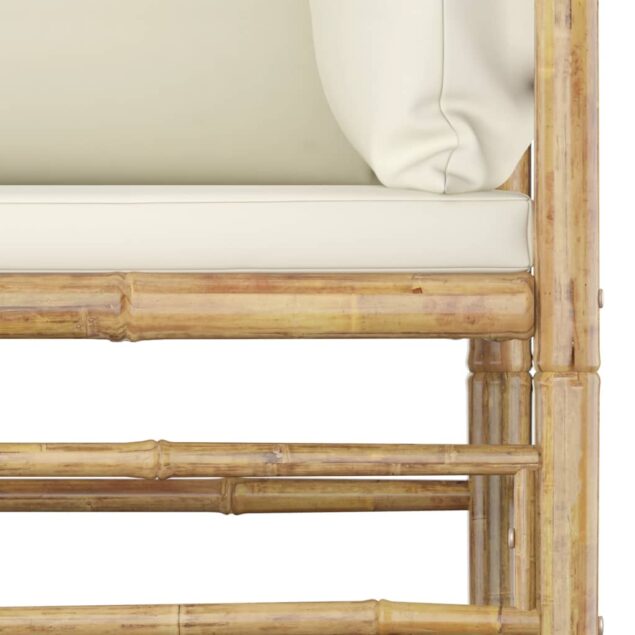 Loungeset van bamboe 3-delig - horizontale spijlen