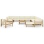 Loungeset van bamboe 12-delig - horizontale spijlen