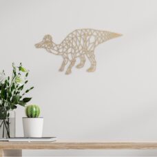 Dieren slaapkamer | Saurolophus | Dinosaurus | Geometrisch | Kind | muurdecoratie | 60 x 60 cm | Bamboe
