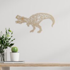Dieren slaapkamer | T-Rex | Dinosaurus | Geometrisch | Kind | Muurdecoratie | 60 x 60 cm | Bamboe