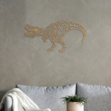 Dieren slaapkamer | T-Rex | Dinosaurus | Geometrisch | Kind | Muurdecoratie | 80 x 80 cm | Bamboe