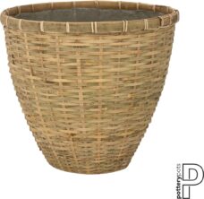 Pottery Pots Bloempot-Plantenbak Cement-Bamboe D 39 cm H 34 cm