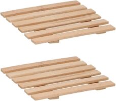 Set van 5x stuks bamboe pannenonderzetters 17 x 18 cm - tafel onderleggers voor pannen