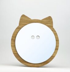 Flamt ZieT - Kinderkamer spiegel - bamboe - kat - babykamer - cadeau - 25x23x1cm