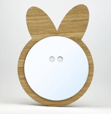 Flamt ZieT - Kinderkamer spiegel - bamboe - konijn - babykamer - cadeau - 25x23x1cm