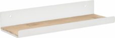 Wandschap wit - Fotolijstplanken - Wandrek WAKE van Galeara design - 30cm breed - witte fotolijstplank metaal met bamboe