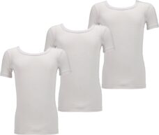 Apollo | Bamboe Jongens T-Shirt | Wit | Ronde Hals | Maat 122/128 | Kinderkleding | Jongens T-shirt | Bamboe T-shirt wit | T-shirt kinderen