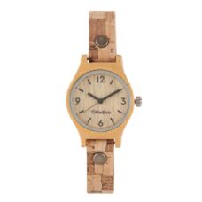 Dames horloge bamboe hout I VEGAN SMALL Single kurk blok I TiMEBOO ®