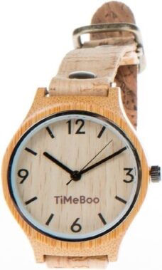 Dames horloge bamboe hout I VEGAN single naturel licht kurken band I TiMEBOO ®