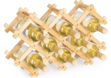 Navaris wijnrek van bamboe - Rekje voor wijnflessen - 45 x 12 x 25 cm - Voor 8 flessen - Opvouwbaar flessenrek