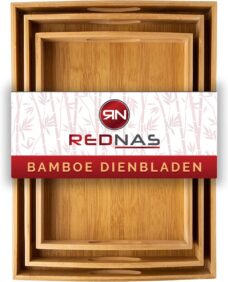 Rednas Dienblad - Rechthoek - 3delig - Sinterklaas Cadeautjes - 100% Bamboe
