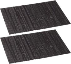 10x stuks rechthoekige bamboe placemats donker bruin 30 x 45 cm - Placemats/onderleggers - Tafeldecoratie