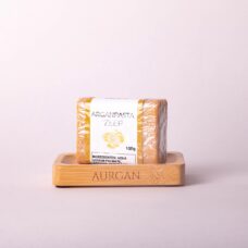 Aurgan zeephouder met zeepje - 2 in 1 set - arganpasta zeep - body soap - bamboe zeephouder - douchezeep