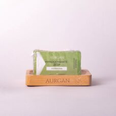 Aurgan zeephouder met zeepje - 2 in 1 set - handgemaakte glycerinezeep verveine - body soap - bamboe zeephouder - douchezeep