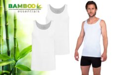 Bamboo Essentials - Hemden Heren - Onderhemd Heren - 2-pack - Wit - L - Tanktop Heren - Singlet Heren - Bamboe Heren Hemden - Ondergoed Heren