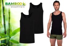 Bamboo Essentials - Hemden Heren - Onderhemd Heren - 2-pack - Zwart - L - Tanktop Heren - Singlet Heren - Bamboe Heren Hemden - Ondergoed Heren