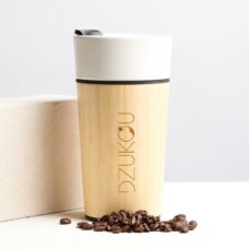 Dzukou Mount Fuji - Keramische Koffie Reisbeker met Bamboe - Koffie To Go Beker - Koffie Travel Mug - Keramiek Koffiebeker met Bamboe - 450 ml
