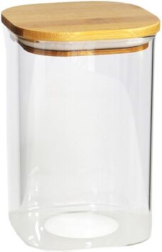 Gerim Voorraadpot - voedsel bewaren - glas - bamboe deksel - 1400 ml