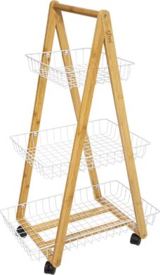 Keukentrolley - bamboe - 3-laags - 54,5 x 35.5 x 88 cm