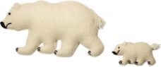 KidsDepot Set Vilten IJsberen - Ivy + Bamboe Spiegel - Minon | ijsbeer - beer - stoer - eenvoudig te bevestigen - wanddecoratie - wit - spiegel - tijdloos - lief - blikvangers - vilt - bamboe - kinderkamer - babykamer - meisje - jongen - inrichting