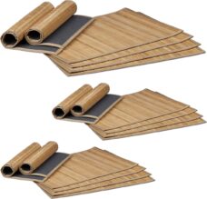 Relaxdays 18x placemat - set - afwasbaar - bamboe onderleggers - tafelonderleggers - stof