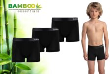 Bamboo Essentials - Boxershorts Jongens - Bamboe - 3 Stuks - Zwart - 110-116 - Ondergoed Jongens - Onderbroeken Jongens - Boxershort Kinderen Jongens - Boxer - Onderbroek