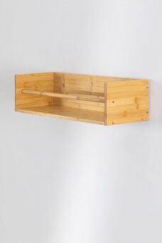 MIRA Home - Wandplank - Opbergplank - Bruin - Bamboe - 60 x 20 x 15 cm