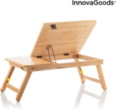Opklapbare Bamboe Laptoptafel InnovaGoods - Telewerk - Ergonomisch