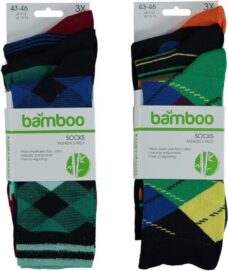 Heren bamboe sokken - Multi colors - 6 Paar - Maat 39-42