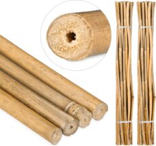 Relaxdays 50x Bamboe stok - set - tonkin stokken - plantensteun tuin - 120 cm - natuur