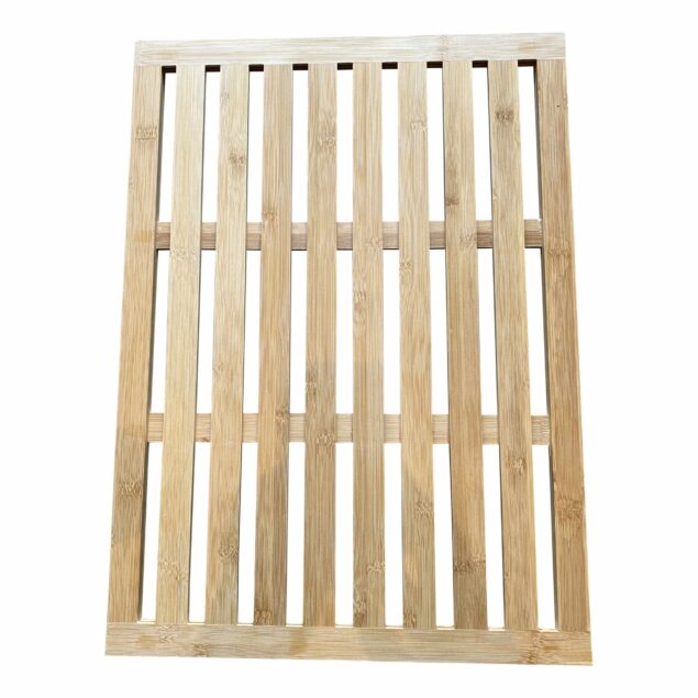 Bamboe anti-slip douchemat-badmat 62x45 cm - houten voetenmat