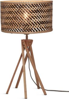 GOOD&MOJO Tafellamp Java - Bamboe/Zwart - Ø32x56cm - Modern