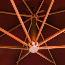 Hangende parasol Terracotta Dennenhout | Watervast - UV bestendig - Kleurvast | Zweefparasol - Massief houten paal Bamboe | Stabiel - 290 cm hoog | Tuin decoratie - Parasol - Zonparasol - Tuinparasol