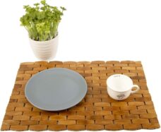 Natuurlijke bamboe placemats set van 4 milieuvriendelijke duurzame placemats eettafelmatten hittebestendige decoratie voor tafel