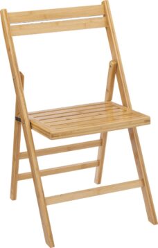 5Five Klapstoel van Bamboe hout - lichtbruin - 46 x 44 x 78 cm - bijzet stoelen - Inklapbaar