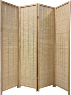 Fine Asianliving Bamboe Kamerscherm Natural 4 Panel B160xH180cm