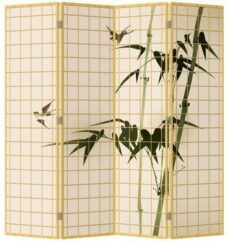 Fine Asianliving Kamerscherm Scheidingswand B160xH180cm 4 Panelen Bamboe Naturel