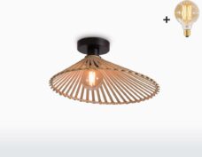 Plafondlamp - BROMO - Asymmetrisch - Bamboe - Small - Met LED-lamp