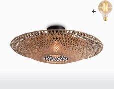 Plafondlamp - KALIMANTAN - Bamboe - Small - Met LED-lamp