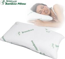 Restform Bamboo Pillow - Hoofdkussen Bamboe - Visco Elastisch Schuim - Hypoallergeen - Regelt de Temperatuur - Bamboevezel -