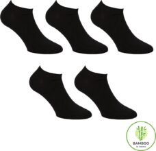 Sorprese Bamboe Sneakersokken Dames - 5 Paar - Maat 36-40 - Zwart - Enkelsokken - Naadloze Sokken