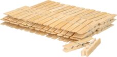 Wasknijpers - 60 stuks - bamboe hout - 7 cm - Wasspelden