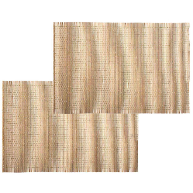Set van 6x stuks placemats naturel bamboe 45 x 30 cm - Placemats