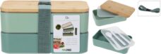 Lunchbox - 2-laags - kunststof - bamboe