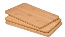 Set van 12x houten bamboe serveer planken / snijplanken / broodplanken 22 cm - snijplanken / serveerplanken