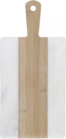 Snijpank - Serveerplank - Snijplank bamboe marmer - marmer - bamboe - 38 x 18 x 1cm