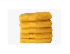 5 stuks Bamboe katoenen handdoek geel 50x100 cm 1 stuk Katoen 70%, bamboe 30% vaderdag kado cadeau